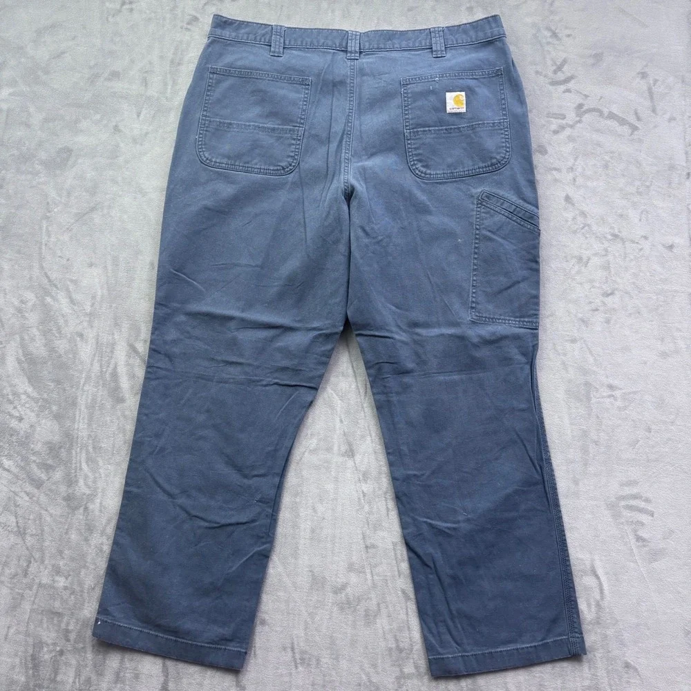 Carhartt Rugged Flex Relaxed Fit Canvas Work Pants Navy Blue 40x30 BN2291-M